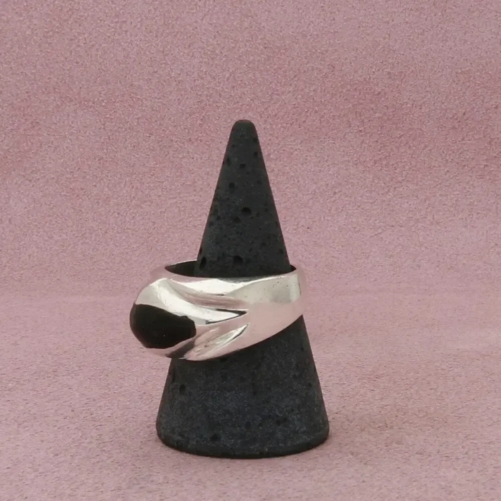 ⚡clearance⚡ taxco mexico sterling silver vintage mens chunky onyx ring size 9.5